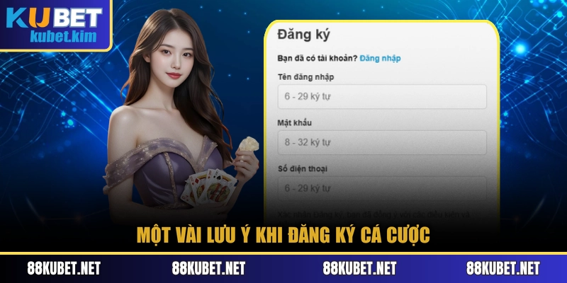 Một vài lưu ý khi đăng ký cá cược